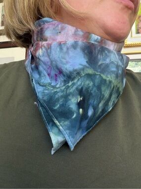 Hand Dyed Cotton Bandana Scarf - Lilly-  20x20